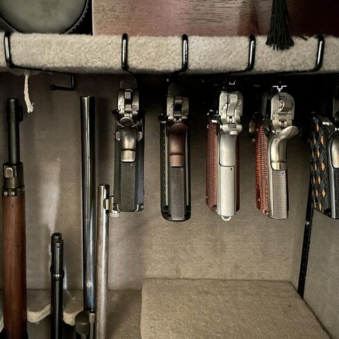 10 PCS Handgun Hanger, Steel Gun Rack,Pistol Rack for Gun Safe Shelf or Stack on Gun Cabinet,Gun Safe Accessory,Pistol Storage Solutions,Pistol Display Stand,Gifts for Hunters in Saudi Arabia
