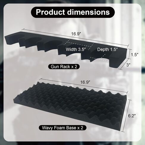 Gun Rack for Safe, 2-Pack Foam Gun Safe Organizer with Magnetic Strip, Gun Safe Accessory for Rifles and Shotguns Organizer,Guns Holder in Guns Cabinet,Gifts for Hunters in Saudi Arabia