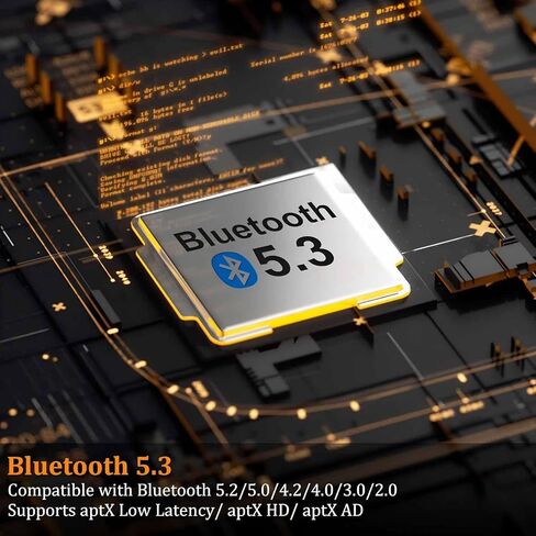 جهاز إرسال 1Mii Bluetooth 5.3 للتلفزيون إلى 2 سماعات/مكبرات صوت لاسلكية | aptX Adaptive/HD، مدخلات صوت بصرية/AUX/RCA مع التحكم في مستوى الصوت، محول بلوتوث طويل المدى 100 قدم للتلفزيون in Kuwait