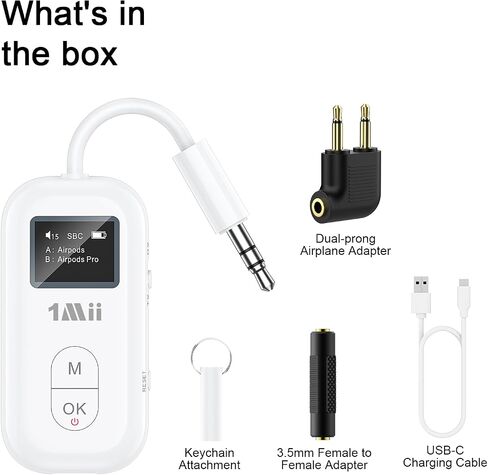 1Mii SafeFly Pro Airplane Bluetooth Adapter for AirPods Wireless Headphones in Kuwait
