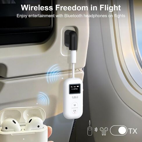 1Mii SafeFly Pro Airplane Bluetooth Adapter for AirPods Wireless Headphones in Kuwait