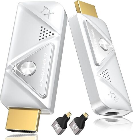 جهاز إرسال واستقبال HDMI لاسلكي، موسع HDMI لاسلكي، التوصيل والتشغيل | فك تشفير 4K إخراج 1080P| البث من الكمبيوتر/الكمبيوتر المحمول/جهاز العرض إلى الشاشة/التلفزيون| 328FT طويلة المدى| للأعمال/المؤتمرات/المسرح المنزلي in Kuwait