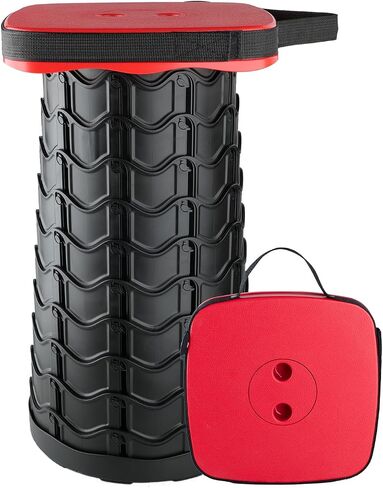 Upgraded Collapsible Stool, Square Portable Stool, Lightweight Yet More Sturdy with Load Capacity 400lbs, Perfect for Camping Fishing Hiking BBQ (Square Red) in Saudi Arabia
