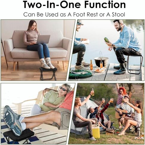 Portable Stool, Camping Stool 12inch Portable Folding Stool Small Folding Chair, Telescopic Compact Foldable Stool for Camping, Hiking, Outdoor Concert(3Pcs 60ML Travel Bottles Gift) in Saudi Arabia