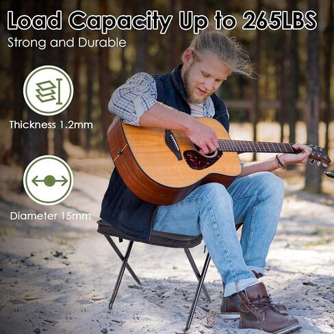 Portable Stool, Camping Stool 12inch Portable Folding Stool Small Folding Chair, Telescopic Compact Foldable Stool for Camping, Hiking, Outdoor Concert(3Pcs 60ML Travel Bottles Gift) in Saudi Arabia