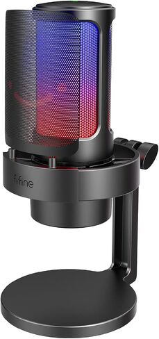 ميكروفون مكثف للألعاب FIFINE AmpliGame A8 USB مع تحكم RGB للكمبيوتر الشخصي | مقبس سماعة الرأس، كتم الصوت السريع، مقبض الكسب، ميكروفون سطح المكتب، حامل الصدمات، مرشح البوب، لبث ملفات Podcasts Discord Twitch من PS4/5 in Saudi Arabia