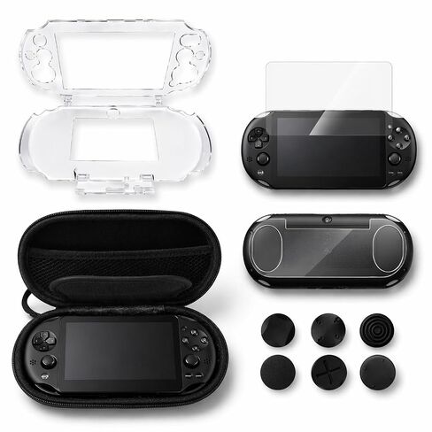 10 in 1 Accessories Kit for PS Vita 2000, Carrying Case Clear Hard Case for PSV 2000, Protective Case, Front and Back Screen Protectors for PlayStation Vita 2000/PS Vita Slim ONLY in Saudi Arabia
