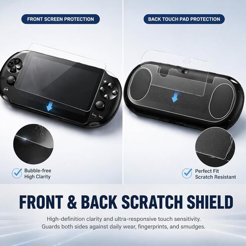 10 in 1 Accessories Kit for PS Vita 2000, Carrying Case Clear Hard Case for PSV 2000, Protective Case, Front and Back Screen Protectors for PlayStation Vita 2000/PS Vita Slim ONLY in Saudi Arabia