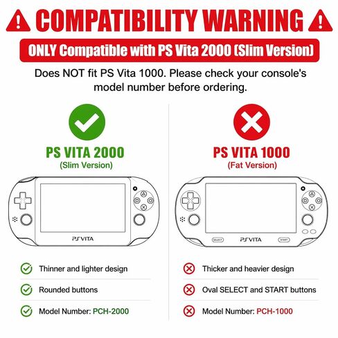 10 in 1 Accessories Kit for PS Vita 2000, Carrying Case Clear Hard Case for PSV 2000, Protective Case, Front and Back Screen Protectors for PlayStation Vita 2000/PS Vita Slim ONLY in Saudi Arabia