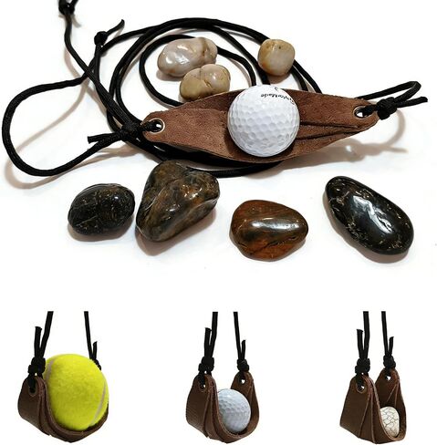 Pan Shepherd Sling for Rock Throwing,Outdoor Survival Skill Tool with 2.4M 9-Core Paracord & Durable Handcraft Leather Pouch David Slingshot for Adults Beginners in Saudi Arabia