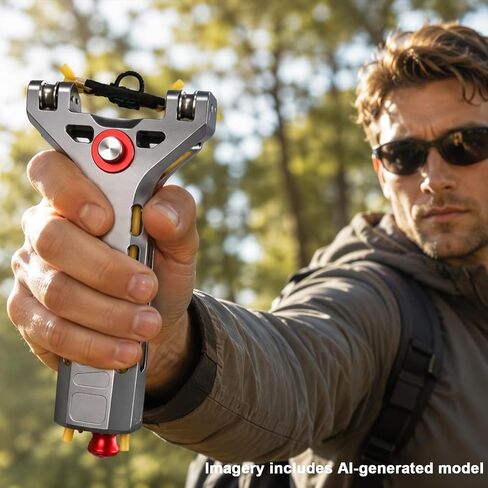 Slingshot for Adults with Magazine 2 Bands and 100 Balls | Aluminum Alloy Catapult Semi Automatic Loading Set, High Precision Target Training Sling Shot in Saudi Arabia