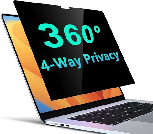 PYS 4-Way Privacy Screen for MacBook Pro 13 Inch (2016-2022, M1, M2) & MacBook Air 13 Inch (2018-2021, M1) - 360° Anti-Spy Filter, Matte Anti-Glare Protector, Scratch-Resistant Film, Laptop Privacy Filter Shield in Saudi Arabia