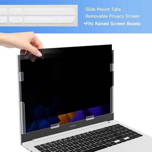 Privacy Screen Adhesive Strips and Slide Mount Holder Tabs for Computer Monitors and Laptops - Easy On-Off Your Security Filter with Replacement Kit for Monitor Laptop Privacy Protector in Saudi Arabia