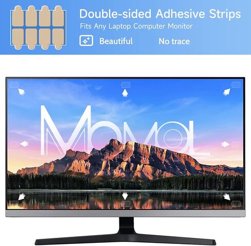 Privacy Screen Adhesive Strips and Slide Mount Holder Tabs for Computer Monitors and Laptops - Easy On-Off Your Security Filter with Replacement Kit for Monitor Laptop Privacy Protector in Saudi Arabia