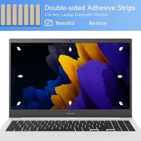 Privacy Screen Adhesive Strips and Slide Mount Holder Tabs for Computer Monitors and Laptops - Easy On-Off Your Security Filter with Replacement Kit for Monitor Laptop Privacy Protector in Saudi Arabia
