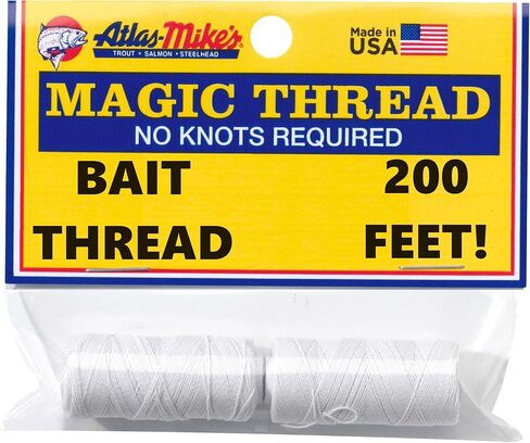 Atlas Mike’s Magic Thread – No-Knot Bait Thread for Tying Roe Sacs, Holding Soft Baits & Securing Chicken Liver or Shrimp – Elastic Fishing Thread with Optional Dispenser in Saudi Arabia