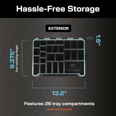 Evolution Fishing BallistiX Terminal Tackle Tray - Waterproof, Anti-Corrosion, One Hand Latch, Clear Lid, Lure Box, Tackle Storage in Saudi Arabia