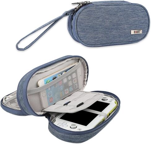 BUBM Double Compartment Storage Case Compatible with PS Vita and PSP, Protective Carrying bag, Portable Travel Organizer Case Compatible with PSV and Other Accessories, Blue in Saudi Arabia