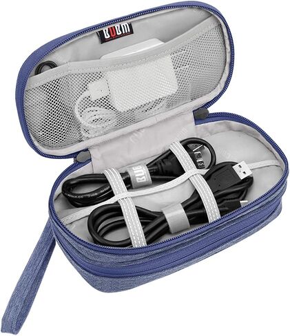 BUBM Double Compartment Storage Case Compatible with PS Vita and PSP, Protective Carrying bag, Portable Travel Organizer Case Compatible with PSV and Other Accessories, Blue in Saudi Arabia