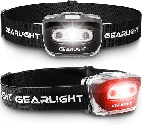 LED Headlamp 2-pack Battery Powered (AAA) (Batteries Not Included) | Head Lamp for Running Hunting Camping Fishing Hiking with Red Light and Adjustable Headband - Bright Forehead Headlamp 7 Modes in Saudi Arabia