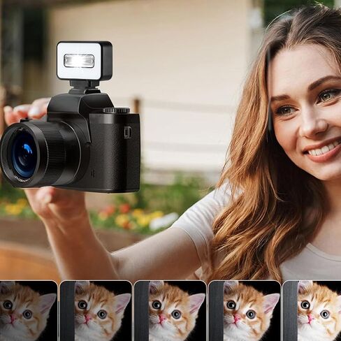 Camera Flashlight 5 Levels Adjustable Portable Flash for Video Photography, Selfies, and Live Streaming for Most Digital Cameras ABS 2500-6500K in Saudi Arabia