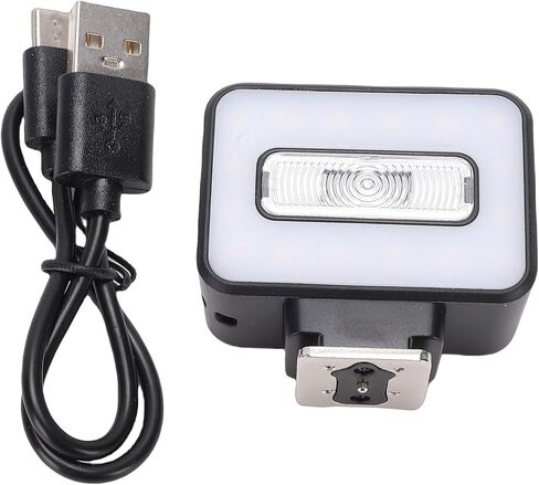 Camera Flashlight 5 Levels Adjustable Portable Flash for Video Photography, Selfies, and Live Streaming for Most Digital Cameras ABS 2500-6500K in Saudi Arabia