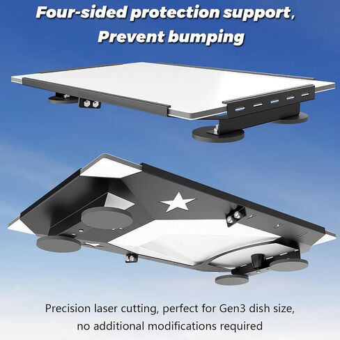 Starlink Standard 4/4X Mount, Starlink Gen 3/4 Roof Mount, Magnetic | Quick Release Flat Magnet Mount, Starlink Standard 4 Dish Mounting Kit for RV, Van, Boat, Truck, Four-Sided/Rubber Protection in Kuwait
