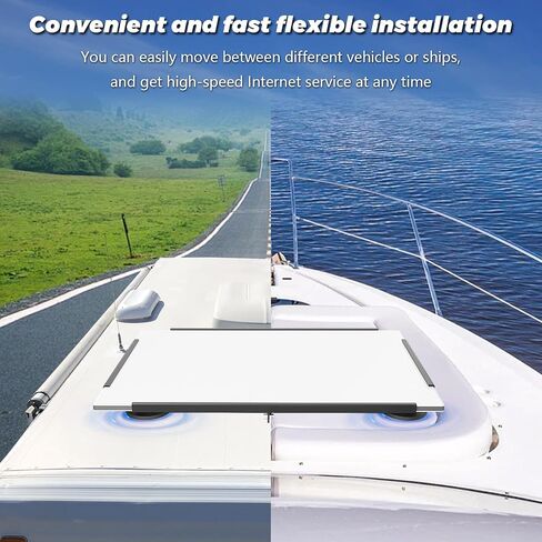 Starlink Standard 4/4X Mount, Starlink Gen 3/4 Roof Mount, Magnetic | Quick Release Flat Magnet Mount, Starlink Standard 4 Dish Mounting Kit for RV, Van, Boat, Truck, Four-Sided/Rubber Protection in Kuwait