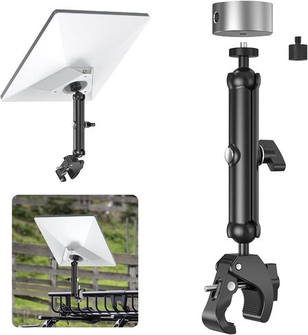 Starlink Mini Clamp Mount, Aluminum Starlink Mini Pole Mount Kit with 1/4"-20 & 3/8"-16 Thread & Clamp Bracket for 2026/2025 StarLink Mini, RV, Camper, Boat, Roof Rack, Balcony in Saudi Arabia