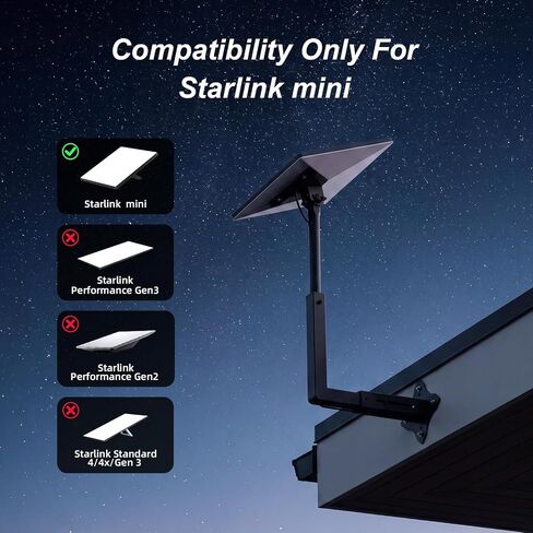 Starlink Mini Mount, Adjustable Starlink Mini X Wall Mount | Wall Mount for Starlink Mini with Telescoping Arm, Rustproof, Weatherproof for Concrete/Wood Walls, Starlink Mounts for Mini in Saudi Arabia