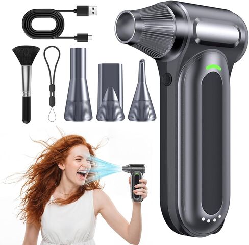 Compressed Air Duster, 170,000 RPM Electric Air Duster with Brushless Motor, 4-Speed Cordless Rechargeable Air Blower for Keyboard, PC, Car - Electronics, Canned Air Alternative in Saudi Arabia
