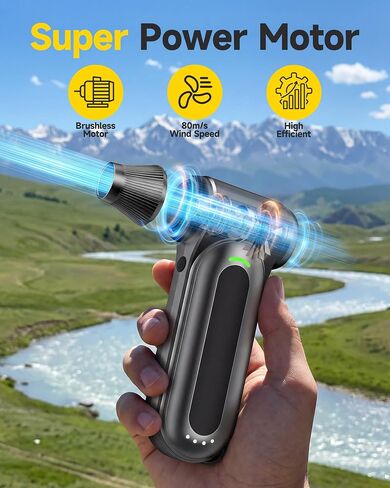 Compressed Air Duster, 170,000 RPM Electric Air Duster with Brushless Motor, 4-Speed Cordless Rechargeable Air Blower for Keyboard, PC, Car - Electronics, Canned Air Alternative in Saudi Arabia