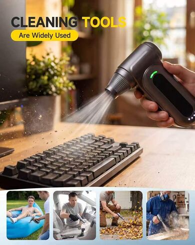 Compressed Air Duster, 170,000 RPM Electric Air Duster with Brushless Motor, 4-Speed Cordless Rechargeable Air Blower for Keyboard, PC, Car - Electronics, Canned Air Alternative in Saudi Arabia