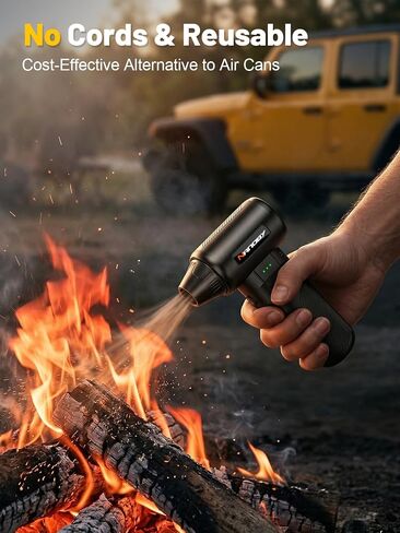 X213 Compressed Air Duster, 130000RPM, 3-Speed Adjustable, Electric | Mini Air Blower, Rechargeable, 4 Nozzles, Cordless, 0.5lb Portable, for Computer, Keyboard, House, Outdoor and Car in Saudi Arabia