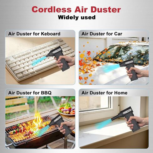 Compressed Air Duster,180,000RPM High Speed brushless Motor Mini Blower | 3-speed adjustable electric air duster with multiple nozzles , for cleaning car, keyboard, computer, home and outdoor. in Saudi Arabia