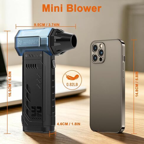 Electric air Duster，250,000RPM Super Power mini Blower,2 Swappable Battery | 3-speed adjustable rechargeable air duster with multiple nozzles，for cleaning car, keyboard, computer, leaves,home & outdoor. in Kuwait