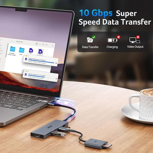 موزع USB C 6 في 1 من Acer بسرعة 10 جيجابت في الثانية، ومحول USB C إلى HDMI بسرعة 4K عند 60 هرتز | 2*USB-C 3.2، 1*USB A 3.2، 1*USB 2.0 بيانات، منفذ PD 100 وات، مقسم متعدد المنافذ من النوع C لأجهزة الكمبيوتر المحمول/ MacBook Neo/Air/Pro، iPad Pro in Kuwait