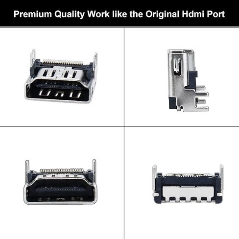 4 قطع من منافذ HDMI بديلة لجهاز بلاي ستيشن 5، مقبس موصل مقبس عرض HDMI لوحدة تحكم Sony PS5 (فضي - 4 قطع) in Kuwait