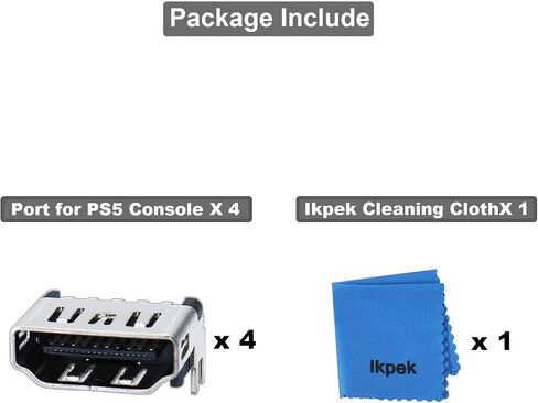 4 قطع من منافذ HDMI بديلة لجهاز بلاي ستيشن 5، مقبس موصل مقبس عرض HDMI لوحدة تحكم Sony PS5 (فضي - 4 قطع) in Kuwait