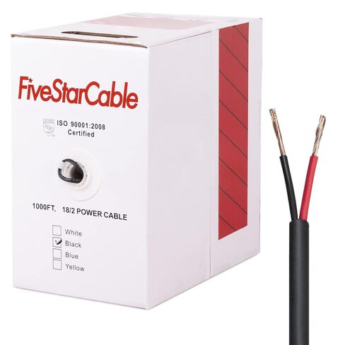 18/2 Gauge Low Voltage Cable Wire - 1000 ft, 18 AWG, 2 Conductors, PVC Jacket - for Security Systems, Alarm, Audio, Control, Intercom, and Speaker Applications in Saudi Arabia