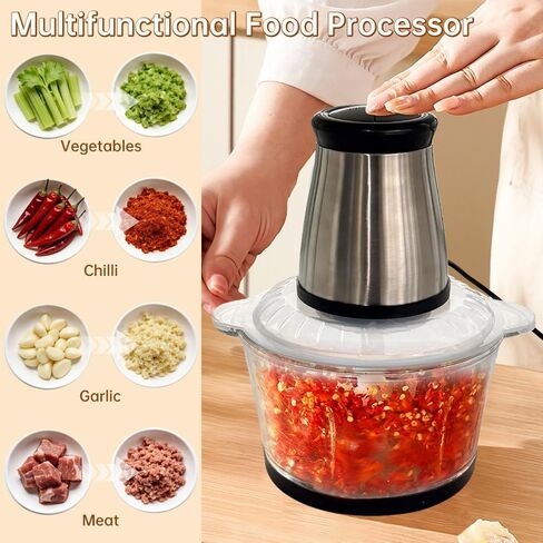 Food Processor, Electric Food Chopper with Meat Grinder & Vegetable Chopper, with Powerful 450W Copper Motor, 5L Bowl Capacity in Saudi Arabia