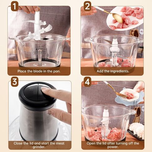 Food Processor, Electric Food Chopper with Meat Grinder & Vegetable Chopper, with Powerful 450W Copper Motor, 5L Bowl Capacity in Saudi Arabia