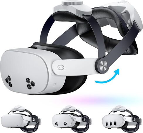 Upgraded Kawaye for Meta Quest 3S/Quest 2/Quest 3 Head Strap, Double Knobs Adjustable Elite Strap Replacement,VR Headset Strap with Two Large Support Pad,Compatible with PlayStation_4 in Kuwait