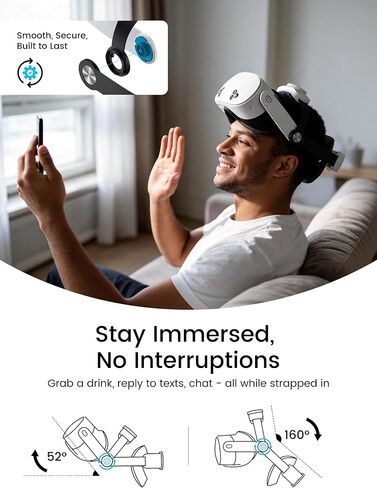 Upgraded Kawaye for Meta Quest 3S/Quest 2/Quest 3 Head Strap, Double Knobs Adjustable Elite Strap Replacement,VR Headset Strap with Two Large Support Pad,Compatible with PlayStation_4 in Kuwait