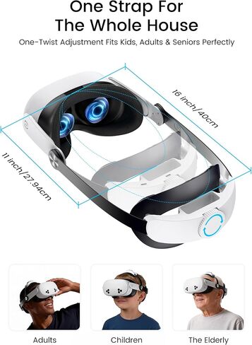 Upgraded Kawaye for Meta Quest 3S/Quest 2/Quest 3 Head Strap, Double Knobs Adjustable Elite Strap Replacement,VR Headset Strap with Two Large Support Pad,Compatible with PlayStation_4 in Kuwait