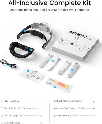 Upgraded Kawaye for Meta Quest 3S/Quest 2/Quest 3 Head Strap, Double Knobs Adjustable Elite Strap Replacement,VR Headset Strap with Two Large Support Pad,Compatible with PlayStation_4 in Kuwait