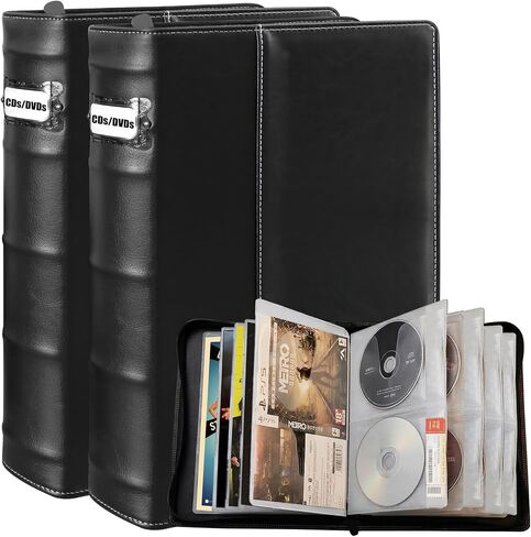 CD DVD Storage Binder 3 Pack, Holds 168 Discs and 84 Booklets with Tag Slots, Portable Media Disc Organizer for Blu ray, Music, Video Games, Home Collection and Car (White Pages) in Saudi Arabia