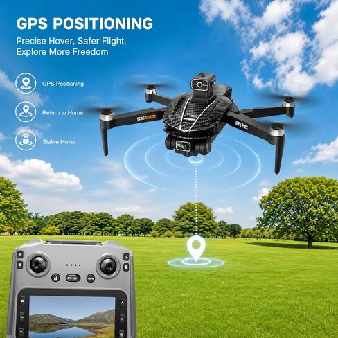 A16 GPS Drones with 4K Camera for Adults EIS, Drone with 4.5" HD Screen | GPS Follow & Auto Return & Obstacle Avoidance, Long Range Transmission, 3 Speed Adjustable, 60 Mins Flight Time, Under 249g in Saudi Arabia