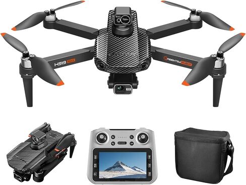 K919M GPS Drones with Camera for Adults 4K, RC Drones with 4.5" HD Screen | GPS Follow & Auto Return, Long Range Transmission, 60 Mins Flight Time, Brushless Motor, Under 249g in Saudi Arabia