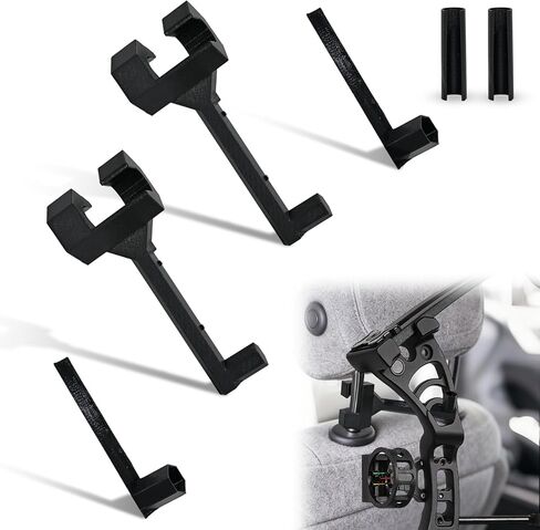 2-Pack Universal Bow Hanger for Truck & SUV, Quick Tool-Free Installation Headrest Bow Holder, Heavy-Duty Protective Compound Bow Rack for Secure Vehicle Storage & Hunting Transport in Saudi Arabia